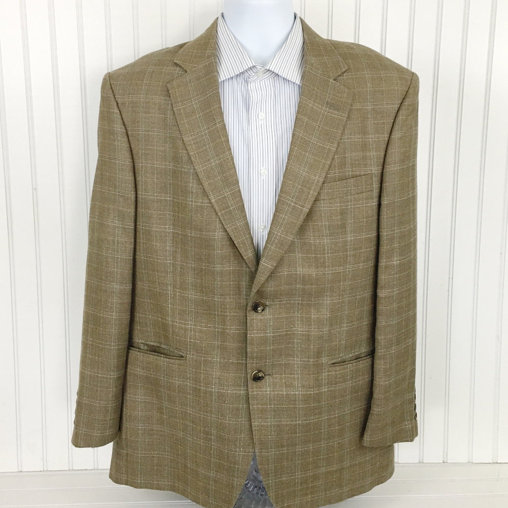 JoS. A. Bank Silk Wool Brown 2Btn Blazer 41R